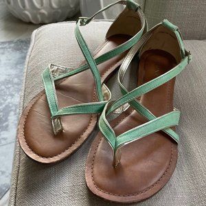 Emily Mint and Gold Sandals by Merona (7.5)